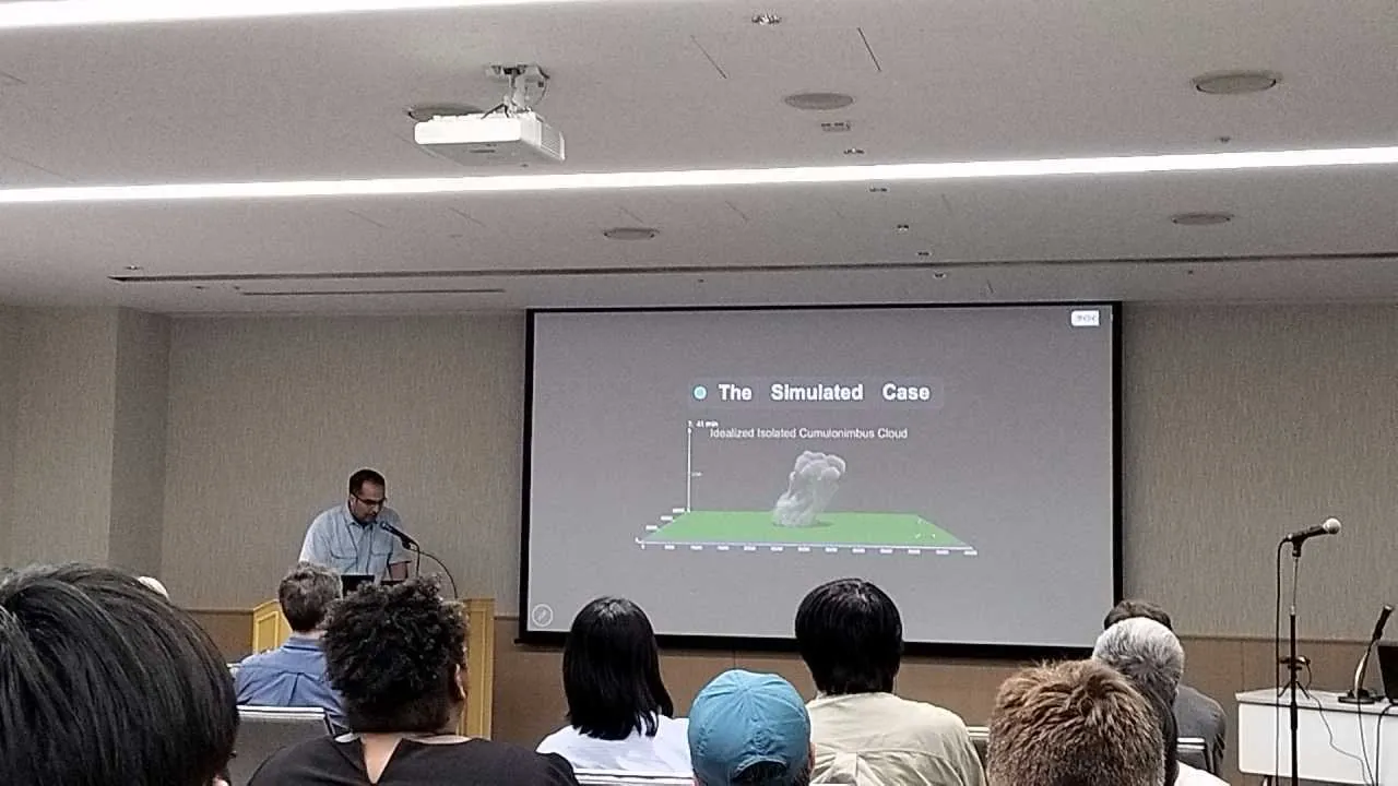 Manhal Alhilali delivering an oral presentation at the JpGU-AGU Joint Meeting 2026
